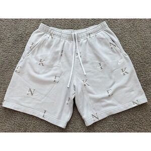 Nike Sportswear Sweat Shorts Joggers Mens Size XXL Beige Khaki All Over Print